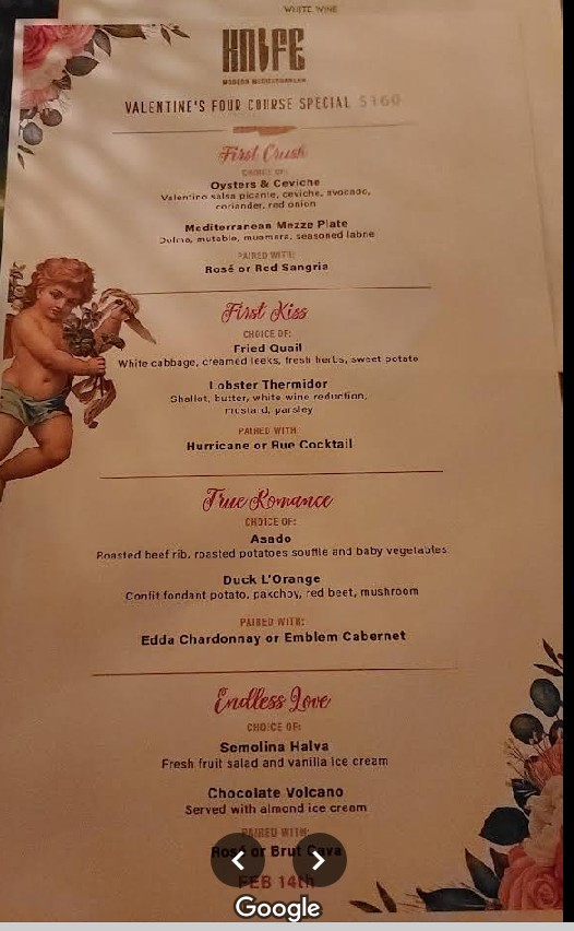 Modern Mediterranean Knife Menu – Mediterranean Fine Dining in Atlanta